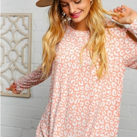 Blush Animal Print Blouse - Picture 3 of 6